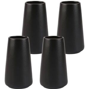 Set of 4 Matte Black Ceramic Vases – Modern Minimalist Home Decor 6” 🖤🖤🖤